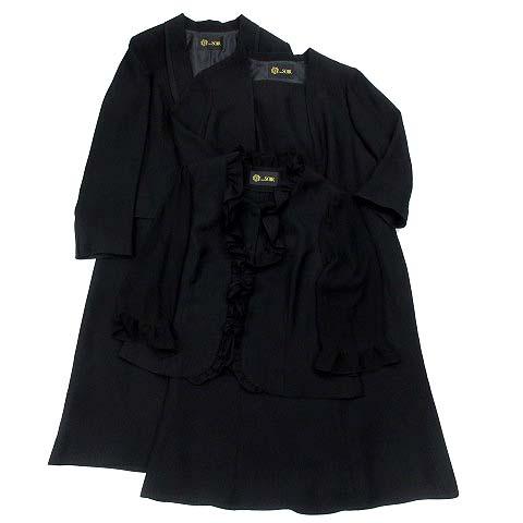 【中古】東京ソワール 喪服 ブラックフォーマル スーツ 4点セット ジャケット ワンピース スカート 17 黒 大きいサイズ レディース 東京ソワール 喪服 ブラックフォーマル スーツ 4点セット ジャケット