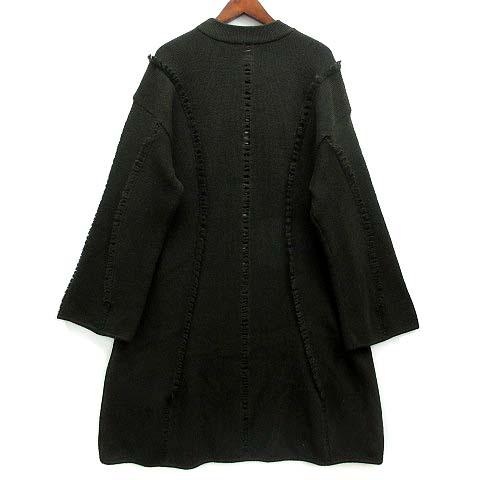 【中古】イッセイミヤケ ISSEY MIYAKE ニット ワンピース ウール はしご編み フリンジ M グリーン 緑 日本製 筆タグ 80s ヴィンテージ ISSEY MIYAKE イッセイミヤケ ニット ワンピース ウール はしご編み