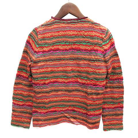 【中古】ミッソーニ MISSONI 総柄 レーヨン ニット アンサンブル カーディガン 半袖 トップス マルチカラー 42 レディース ミッソーニ MISSONI 総柄 レーヨン ニット アンサンブル カーディガン