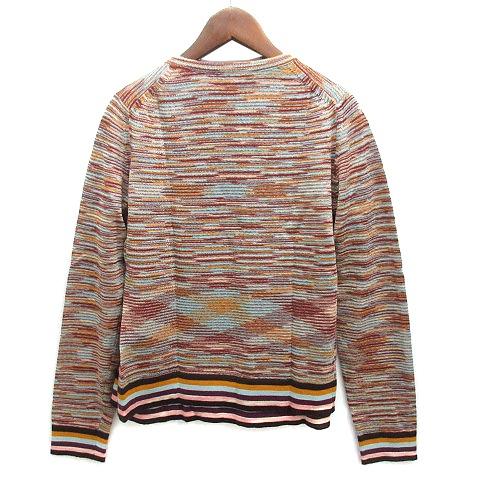 【中古】エムミッソーニ M MISSONI 総柄 ニット アンサンブル 長袖 カーディガン 半袖 トップス ウール ベージュ マルチカラー 44 エムミッソーニ M MISSONI 総柄 ニット アンサンブル 長袖