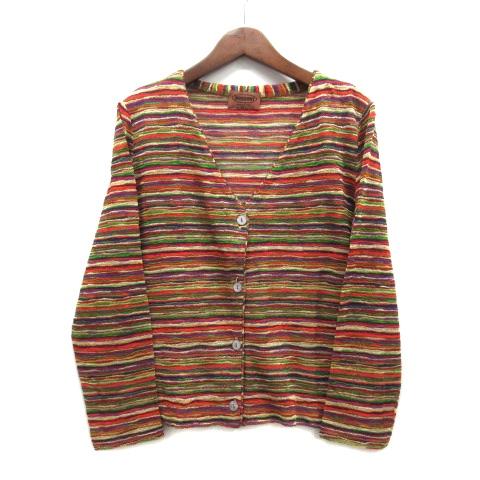 ミッソーニ マルチボーダー ツインニット アンサンブル カーディガン トップス ミッソーニ MISSONI マルチボーダー ツインニット アンサンブル