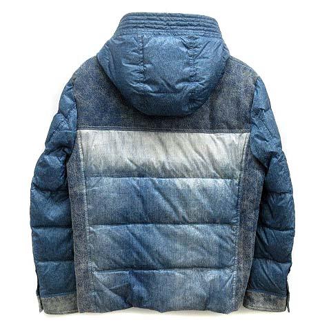 ジーステージ G-stage デニム プリント 切替 フーデット ダウン