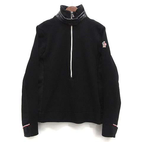【中古】モンクレール グルノーブル MONCLER GRENOBLE 2023AW フリース 切替 ハーフジップ プルオーバー MAGLIA A LUPETTO CON ZIP 黒 S MONCLER（モンクレール） グルノーブル MONCLER GRENOBLE 2023AW