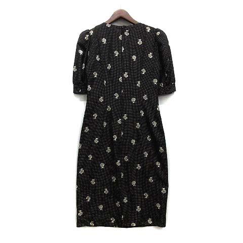 ハナエモリ HANAE MORI ローズ ドット プリント パフスリーブ