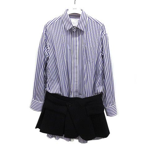サカイ sacai シャツ&スカート ミニ ドレス ワンピース ストライプ 