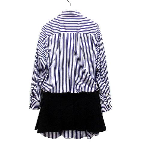 【中古】サカイ sacai シャツ&スカート ミニ ドレス ワンピース ストライプ 長袖 2023AW Shirt & Skirt Mini Dress 1 23-06773 新品同様 サカイ sacai シャツ&スカート ミニ ドレス ワンピース ストライプ