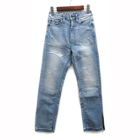 ビッグジョン Big John サイドスリット デニムパンツ ダメージ加工