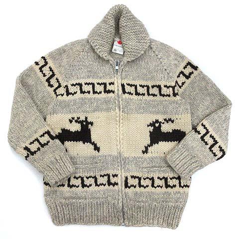 カウチンセーター　カナダ製　トナカイ柄 INTRACAN ENTERPRISES カウチン セーター トナカイ ジップアップ