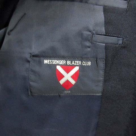 【中古】メッセンジャー MESSENGER BLAZER CLUB 紺ブレ ブレザー 金ボタン ウール ピークドラペル ダブル ジャケット ネイビー 紺 AB5 メッセンジャー MESSENGER BLAZER CLUB 紺ブレ ブレザー 金ボタン