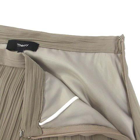 【中古】未使用品 セオリー Theory エアリー プリーツ ドレープ スカート AIRY GGT ASYM DRAPE SKT B グレーベージュ 00 2023SS theory（セオリー） 未使用品 エアリー プリーツ ドレープ スカート