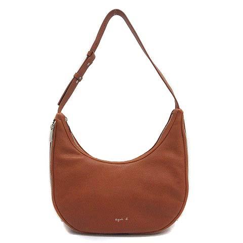 【中古】アニエスベー ボヤージュ Agnes b. VOYAGE FEMME レザー ショルダーバッグ ホーボー 肩掛け 2024AW ブラウン WAS34A-01 P437VCX6 アニエスベー ボヤージュ Agnes b. VOYAGE FEMME レザー ショルダー