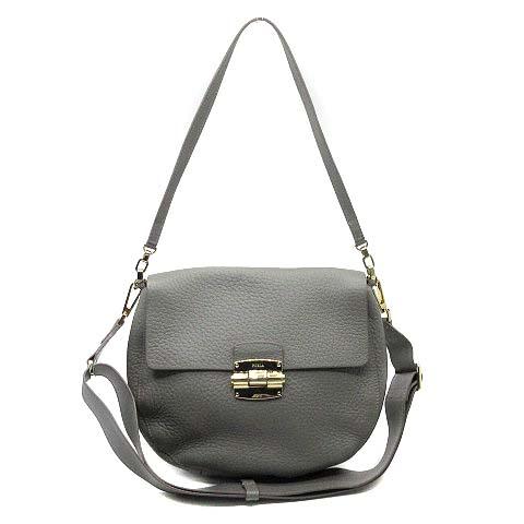 フルラ FURLA クラブ 2WAY レザーショルダーバッグ グレー F6901 FURLA（フルラ） クラブ 2WAY レザー ショルダーバッグ 斜め掛け
