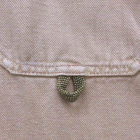 【中古】ブルネロクチネリ BRUNELLO CUCINELLI モニーレ付き クロップド デニム ブルゾン ジャケット 綿麻 2022SS ピンクベージュ 36 ブルネロクチネリ BRUNELLO CUCINELLI モニーレ付き クロップド デニム