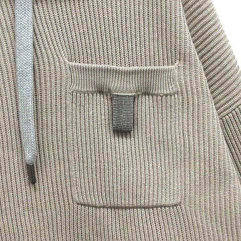 ブルネロクチネリ　2021　モニーレ装飾　コットンシルク　ニット　異素材切替 BRUNELLO CUCINELLI（ブルネロクチネリ） BRUNELLO CUCINELLI