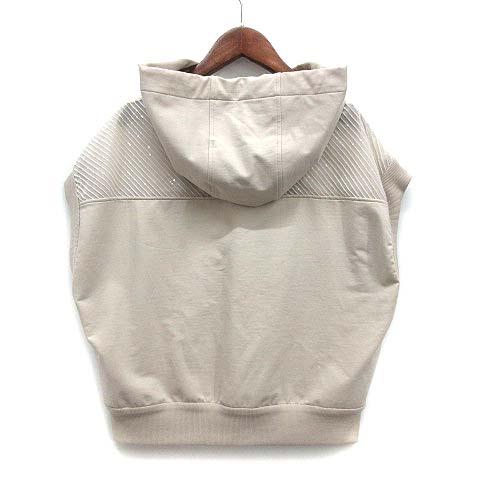 【中古】ブルネロクチネリ BRUNELLO CUCINELLI 2023SS スパンコール ライト スウェット パーカー シルクシフォン 切替 ライトベージュ S ブルネロクチネリ BRUNELLO CUCINELLI 2023SS スパンコール 装飾