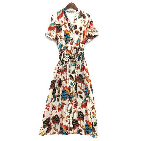 アリスオリビア Alice+Olivia 花柄 シルク シフォン キーネック