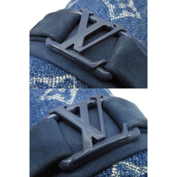 【中古】ルイヴィトン LOUIS VUITTON メジャーライン モノグラム デニム モカシン ローファー LV金具 ブルー 9 約28cm 2023年製 メンズ LOUIS VUITTON（ルイ・ヴィトン） メジャーライン モノグラム デニム