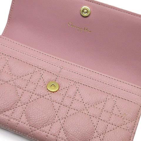 クリスチャンディオール カロ カナージュ 二つ折り 長財布 レザー ピンク Christian Dior（クリスチャン・ディオール） カロ カナージュ 二