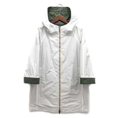 【中古】ブルネロクチネリ BRUNELLO CUCINELLI リバーシブル スプリング コート フード付 モニーレ トリム 2019SS オリーブ ホワイト 36 ブルネロクチネリ BRUNELLO CUCINELLI リバーシブル スプリング コート