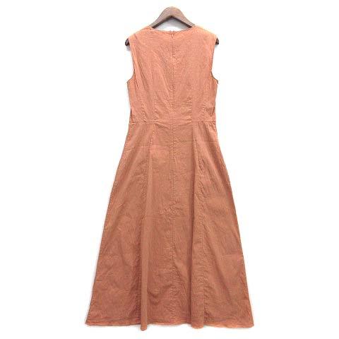 【中古】セオリー Theory ストレッチ リネン ロング ワンピース ノースリーブ ECO CRUNCH WASH SEAM CREW NK DR 23SS オレンジ 0 3105211 theory（セオリー） ストレッチ リネン ロング ワンピース