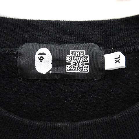 極美品/BAPE × BLACK EYE PATCH トレーナー スウェット ブラックアイパッチ THE BLACK EYE PATCH アベイシングエイプ A