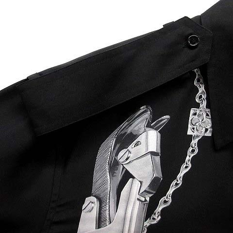 【中古】バーバリー BURBERRY 2024SS Knight Hardware ナイトハードウェア シルク シャツ 長袖 8088336 ブラック 黒 M 美品 メンズ BURBERRY（バーバリー） BURBERRY 2024SS Knight Hardware ナイト