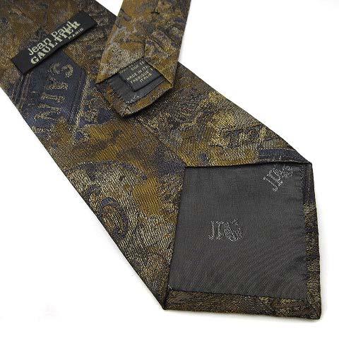 【中古】ジャンポールゴルチエ Jean Paul GAULTIER ネクタイ ジャガード カモフラ 迷彩 ヴィンテージゴールド ジャンポールゴルチエ Jean Paul GAULTIER ネクタイ ジャガード