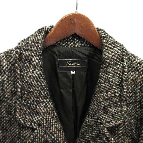 レリアン Leilian ミックスウール ツイード ダブル チェスターコート  