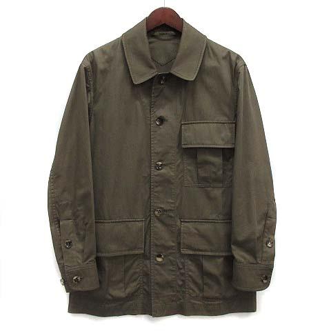 【中古】グレンフェル GRENFELL カバーオール サファリシャツ コットン カーキグリーン 緑 34 イングランド製 メンズ グレンフェル GRENFELL カバーオール サファリシャツ コットン カーキ