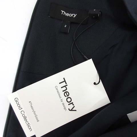 【中古】未使用品 セオリー Theory スリーブレス ワンピース Traceable Wool SL Fitted DR 紺 ネイビー 2 レディース theory（セオリー） 未使用品 スリーブレス ワンピース Traceable Wool
