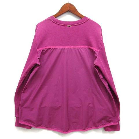 【中古】ヘルノ HERNO Aライン 切替 スウェット プルオーバー Hロゴ 長袖 クルーネック トレーナー ピンク 42 レディース ヘルノ HERNO Aライン 切替 スウェット プルオーバー Hロゴ 長袖