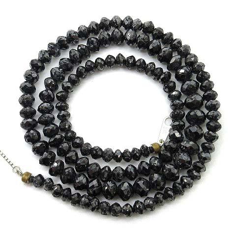 K18WG ブラックダイヤ 50.00ct ネックレス 41cm〜45.5cm アジャスター 