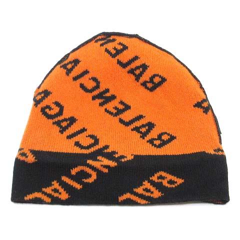【BALENCIAGA】　バレンシアガ　ニット帽 ユニセックス BALENCIAGA バレンシアガ オールオーバー ロゴ ニットキャップ