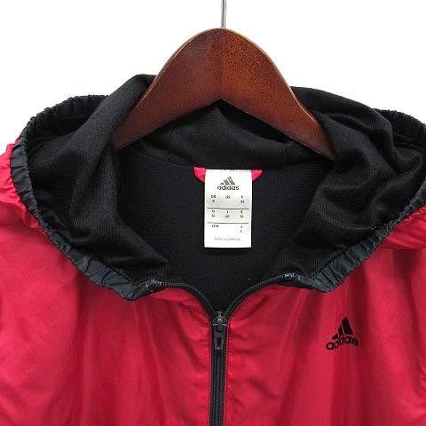 adidas ウィンドブレーカー　上着　裏起毛　通学　黒　赤　160cm 新品 adidas アディダス ウィンドブレーカー ジャケット 160 黒 赤 新品