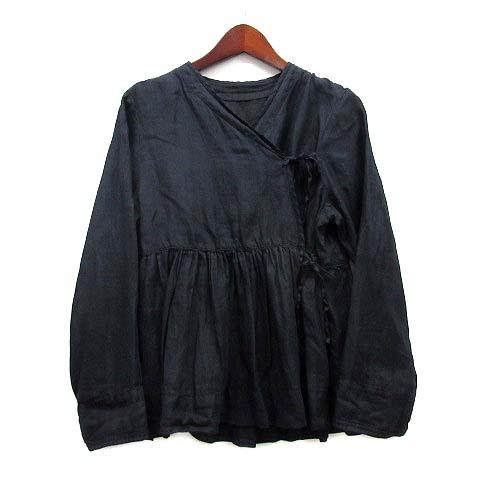 【中古】ネストローブ nest Robe ラミー 墨 インディゴ染め ラバリ ブラウス カシュクール 2025SS ネイビー 紺 F 01251-1134 レディース ネストローブ nest Robe ラミー 墨 インディゴ染め ラバリ ブラウス
