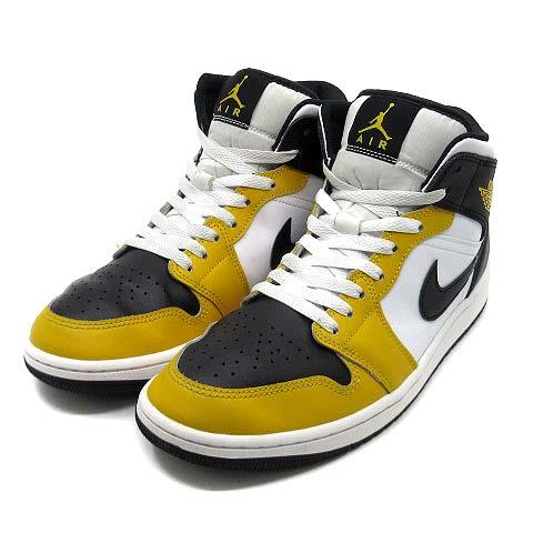 【中古】ナイキ NIKE エアジョーダン 1 ミッド AIR JORDAN 1 MID スニーカー DQ8426-701 イエロー ブラック 27cm メンズ NIKE（ナイキ） エアジョーダン 1 ミッド AIR JORDAN 1 MID スニーカー