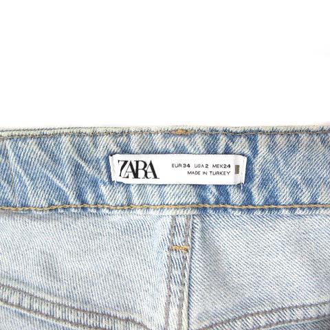 ZARA（ザラ） ハイライズ ストレート デニムパンツ ジーンズ ライト