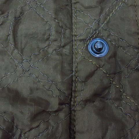 【中古】ホワイトマウンテニアリング White Mountaineering SHRINKED QUILTED NO COLLAR COAT ノーカラー コート 0 アースカラー 20AW ホワイトマウンテニアリング White Mountaineering SHRINKED QUILTED