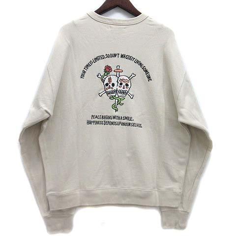 デュアルボイス DUAL VOICE バックスカル 刺繍 スウェット トレーナー