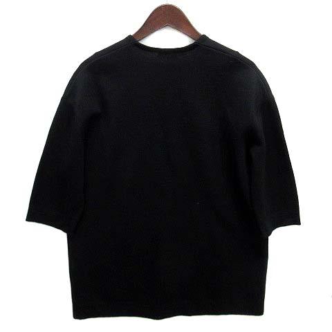 【中古】ドリスヴァンノッテン DRIES VAN NOTEN ウール ミラノリブ ニット オーバーサイズ ヴァルーズ セーター 七分袖 ブラック 黒 S ドリスヴァンノッテン DRIES VAN NOTEN ウール ミラノリブ ニット