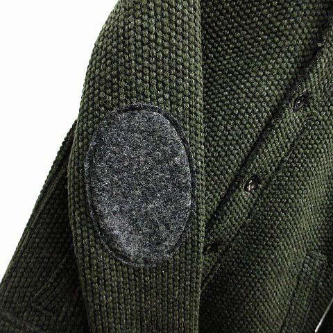 【中古】メイソンズ MASON'S ニット ブルゾン ジャケット エルボーパッチ 収納フード カーキ S メンズ メイソンズ MASON'S ニット ブルゾン ジャケット エルボーパッチ 収納