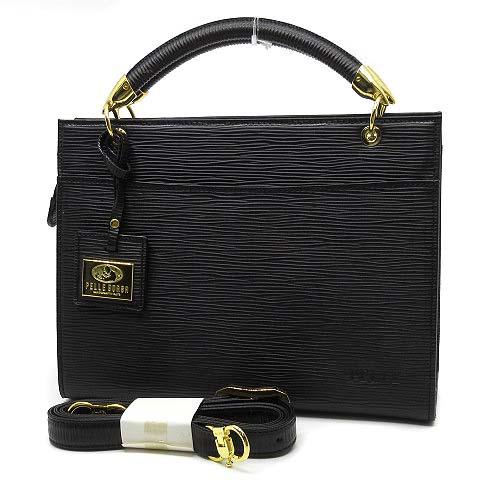 新品同様 ペレボルサ PELLE BORSA ウェーブレザー 2WAY ハンドバッグ 