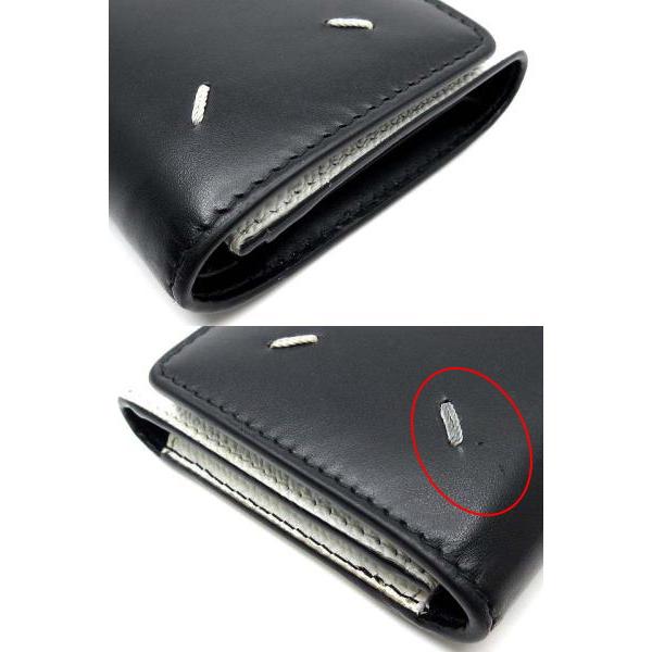 【中古】メゾンマルジェラ Maison Margiela 4ステッチ 三つ折り 財布 レザー コンパクト ウォレット SA3UI0017 P5787 HA202 黒 白 ☆AA★ メゾンマルジェラ Maison Margiela 4ステッチ 三つ折り 財布 レザー