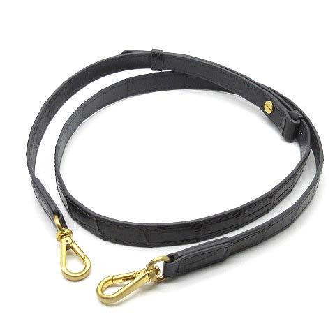 【中古】Hcp社製 マット クロコダイル 2WAY ハンドバッグ ショルダー付き グレー 新品同様 レディース Hcp社製 マット クロコダイル 2WAY ハンドバッグ ショルダー付き