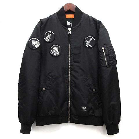Stussy ブラック MA-1フライトジャケット STUSSY（ステューシー） アニマル ワッペン MA-1 フライトジャケット