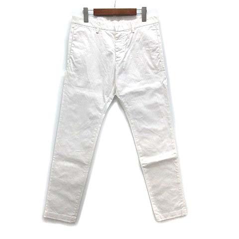 【中古】ディースクエアード DSQUARED2 チノパン チノ パンツ ストレッチ ロゴプレート 46 白 ホワイト S74KB0396 メンズ DSQUARED2（ディースクエアード） チノパン チノ パンツ ストレッチ