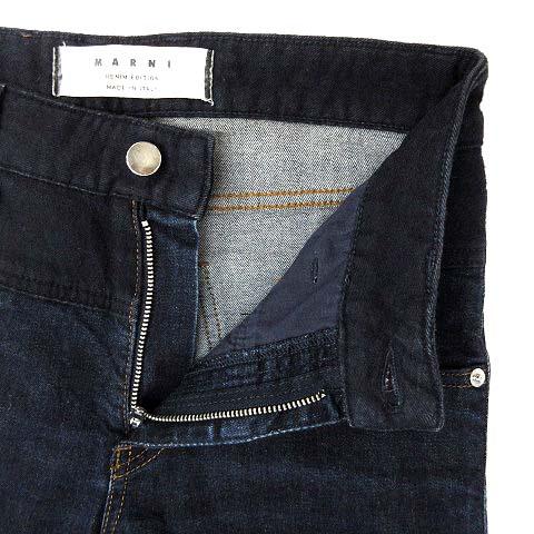 即買OK MARNI マルニ 切替デニム ウールパンツ ネイビー MARNI（マルニ） MARNI DENIM EDITION ウエスト 切替 デニム パンツ