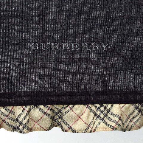 BURBERRY 折りたたみ傘 ブラック フリルチェック柄 BURBERRY（バーバリー） 日傘 折りたたみ傘 チェック フリル 黒