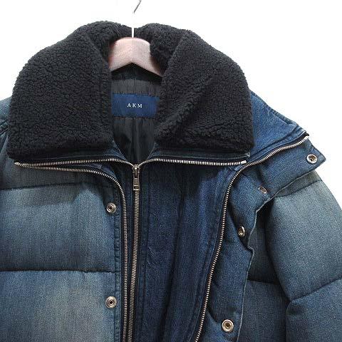 エーケーエム AKM レイヤード デニム ダウンジャケット 襟ボア B-SKI