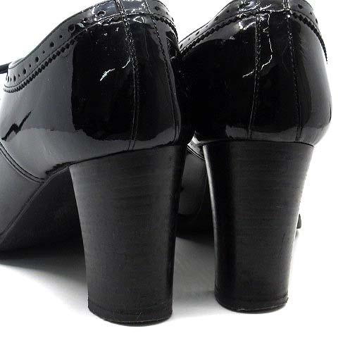 DIANA（ダイアナ） エナメル レースアップ ブーティ チャンキーヒール